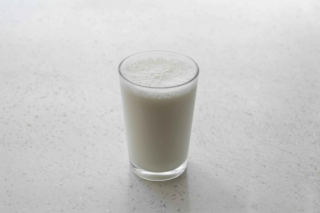 cow milk in a glass
