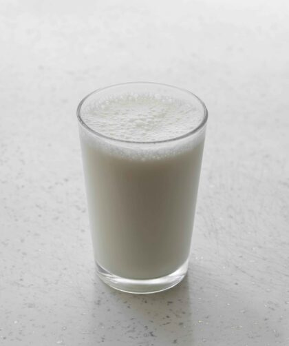 cow milk in a glass