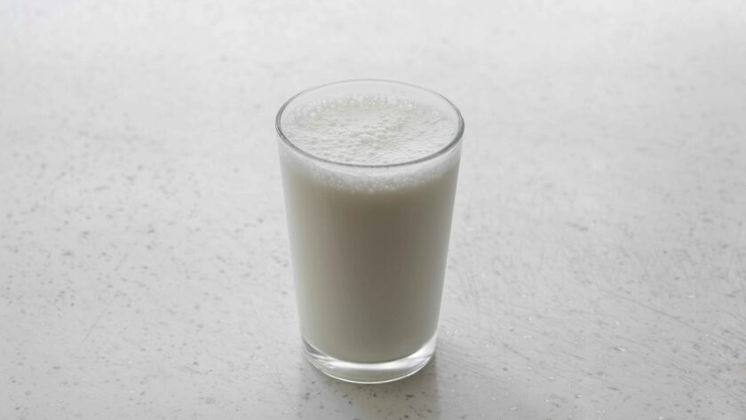 cow milk in a glass