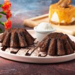 Molten Chocolate Cake on White Ceramic Plate