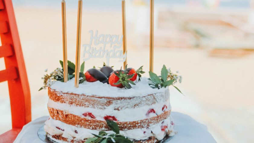 Naked Chocolate Cake with Candles