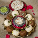 Brown and white Peda served in a plate