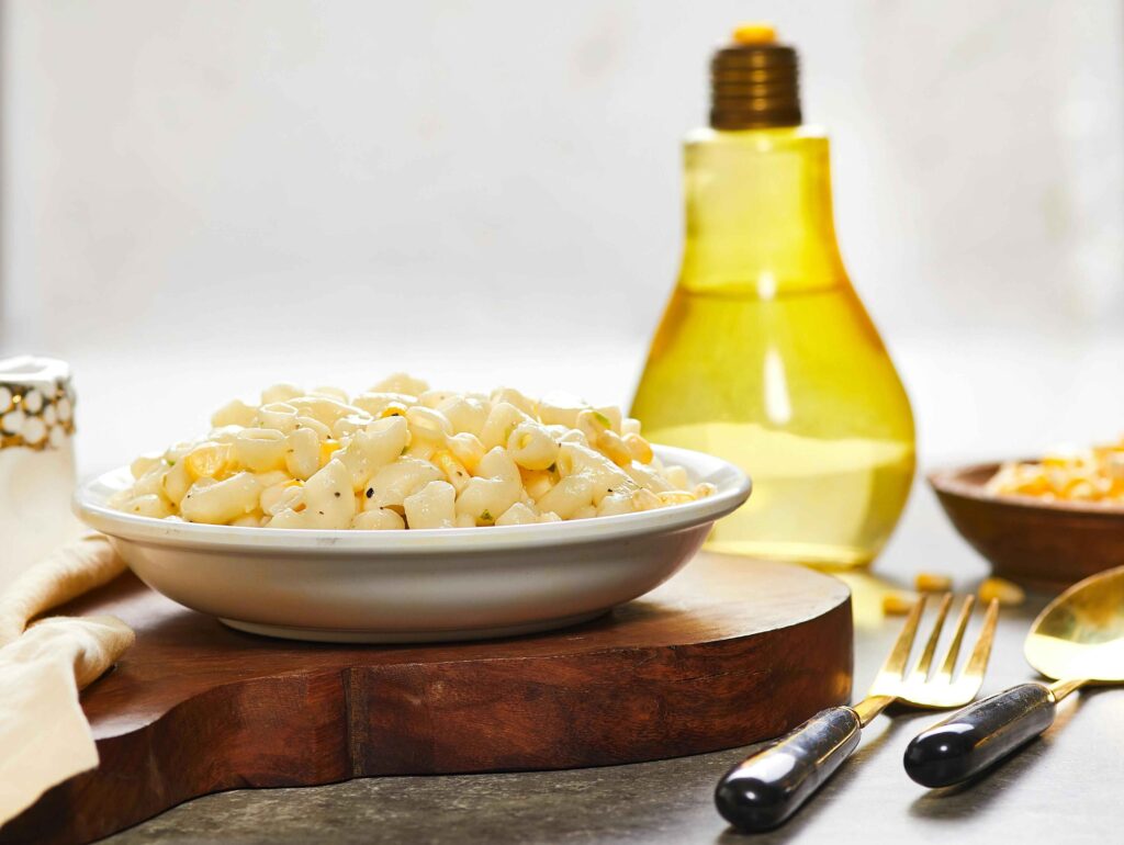 Macaroni served on plate