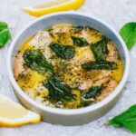 Fish Soup Served in a White Bowl.