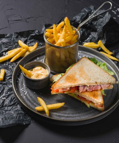 Club Sandwich served with French Fries