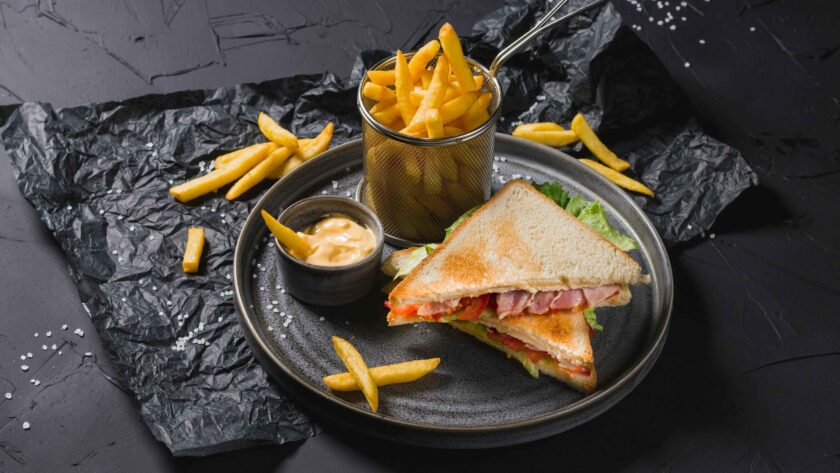 Club Sandwich served with French Fries