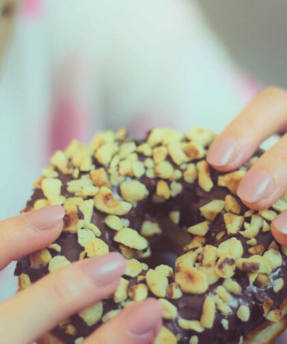 Girl eating Donut