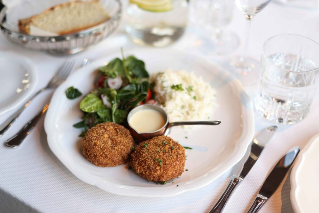 Crab Cakes served on plat with