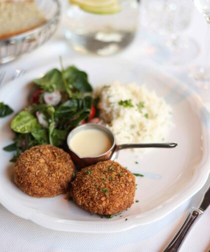 Crab Cakes served on plat with