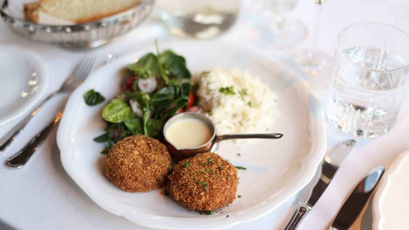 Crab Cakes served on plat with