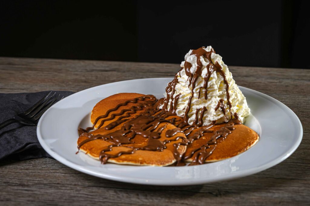 Pumpkin Pancake served with vanilla ice cream.