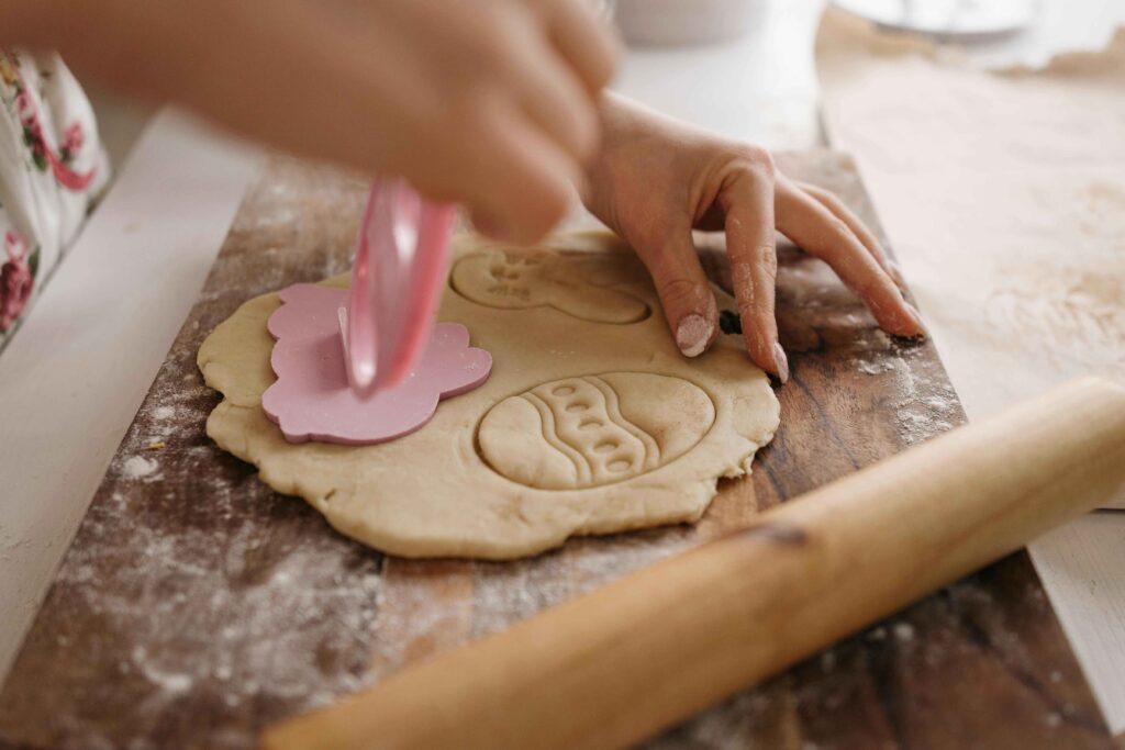 Easter cookie in process