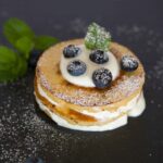 Japanese pancake served with berries.
