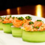 Indian Zucchini Roll Served on a white plate