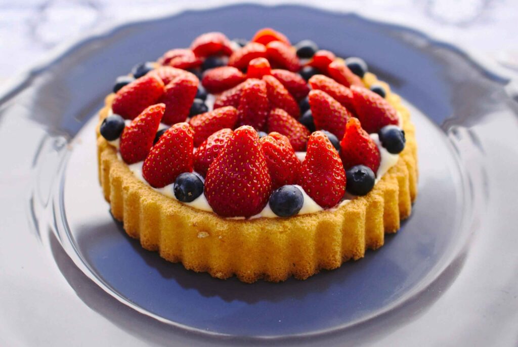 Fruit Tart served on a plate