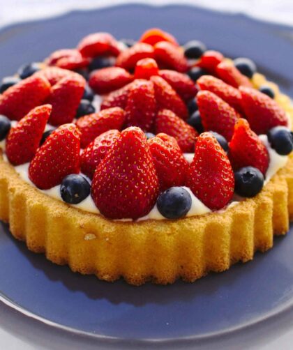 Fruit Tart served on a plate