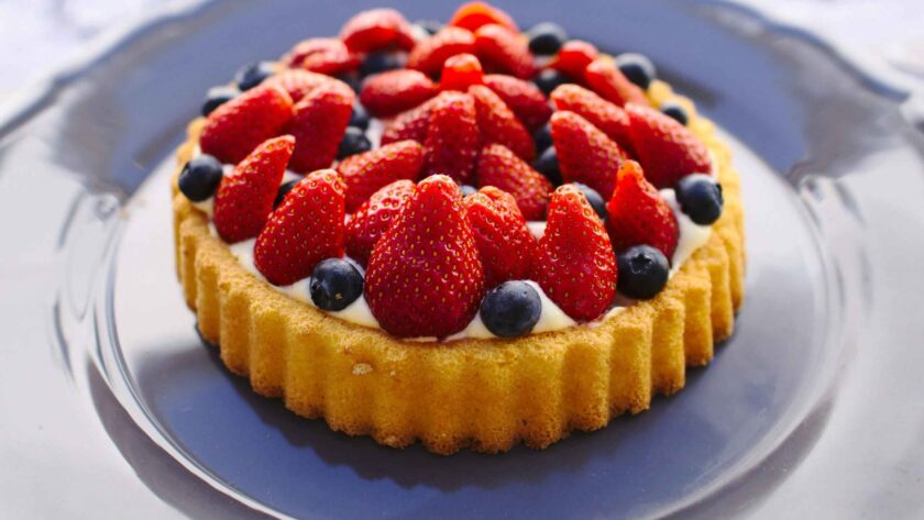 Fruit Tart served on a plate