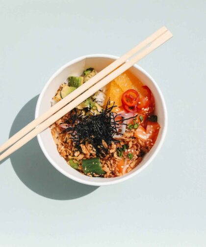 Mango Salmon serves in a bowl