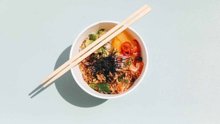 Mango Salmon serves in a bowl