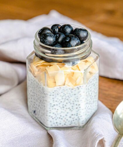 Chia Pudding served in a jar