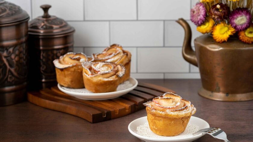 Apple Muffin served on a plate