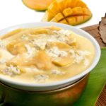 Sticky Mango Rice serves on a white plate