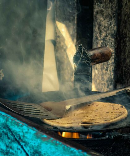 Makka ki Roti on a pan