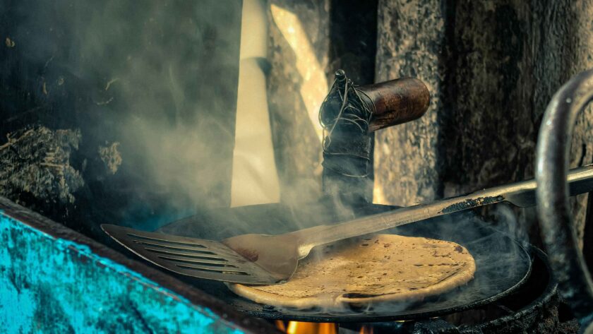 Makka ki Roti on a pan