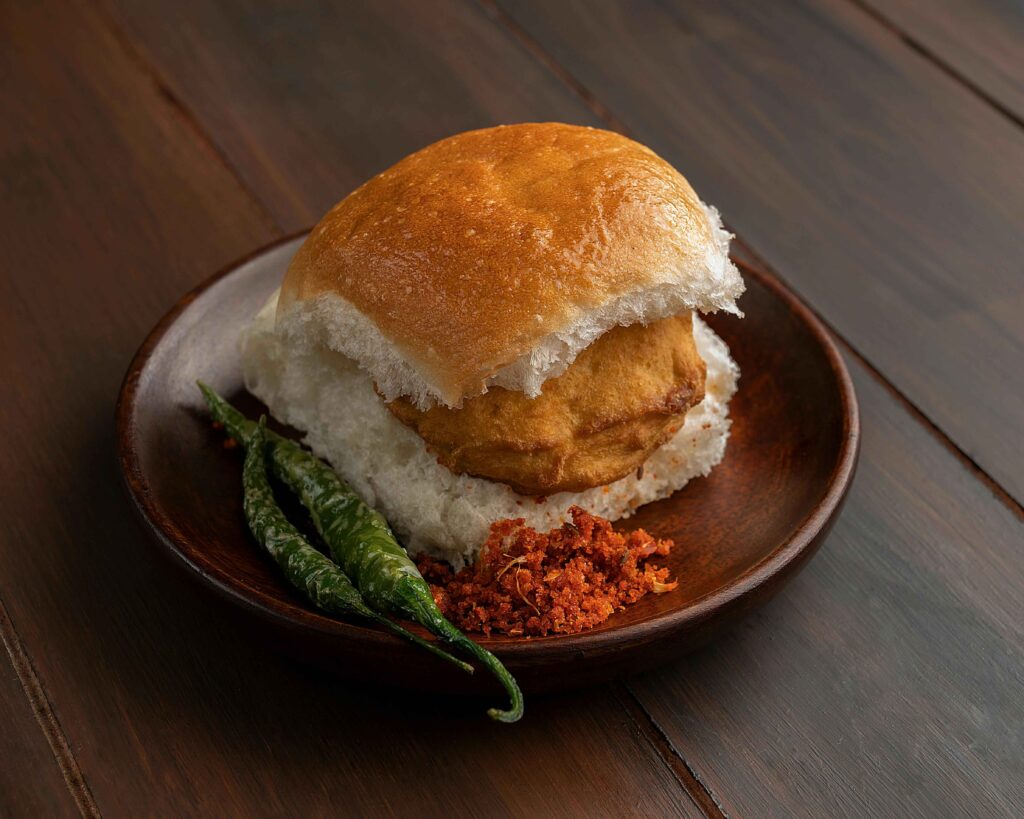 Vada Pav served on a plate