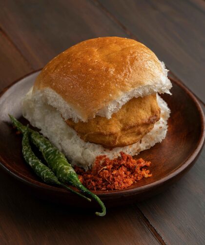 Vada Pav served on a plate