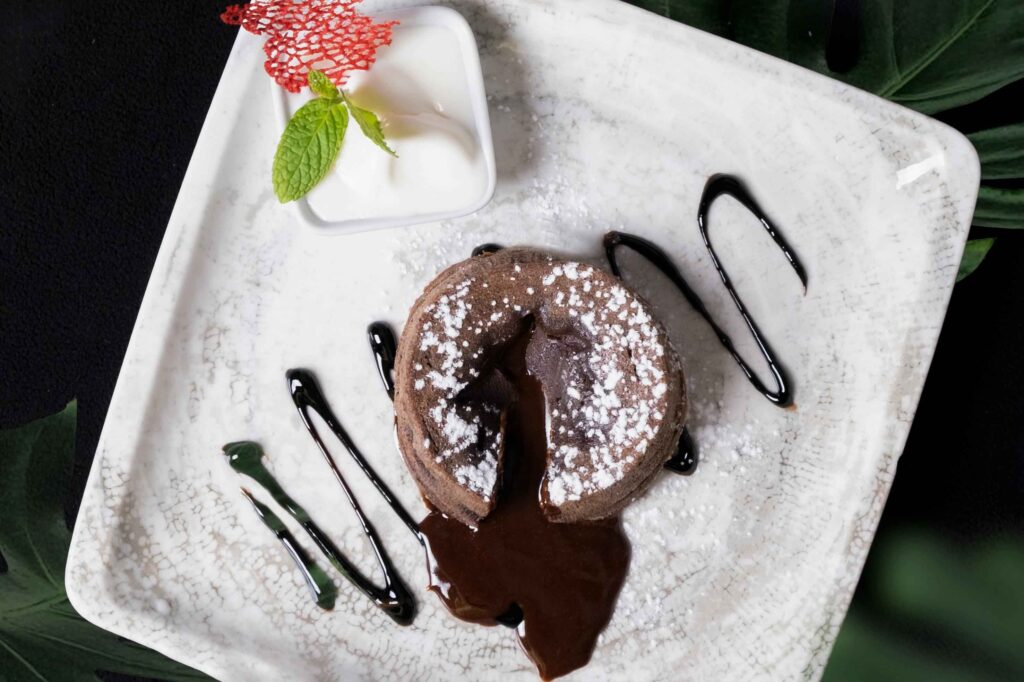 Choco Lava Cake served on a white plate