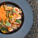 Mango Chicken served in a bowl