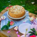 Apple Crumble served on a white plate