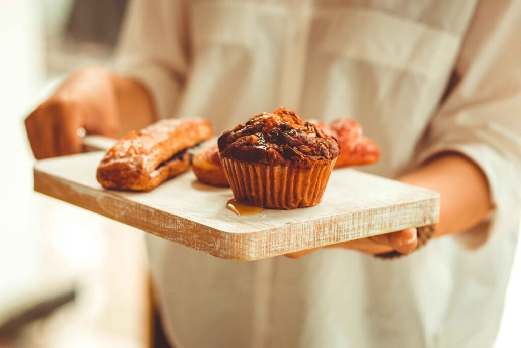 Zucchini Muffin kept on a tray