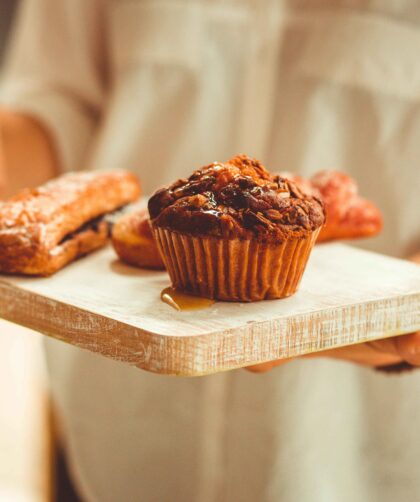 Zucchini Muffin kept on a tray