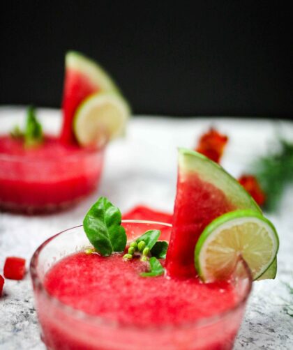 Watermelon Soup served in a bowl
