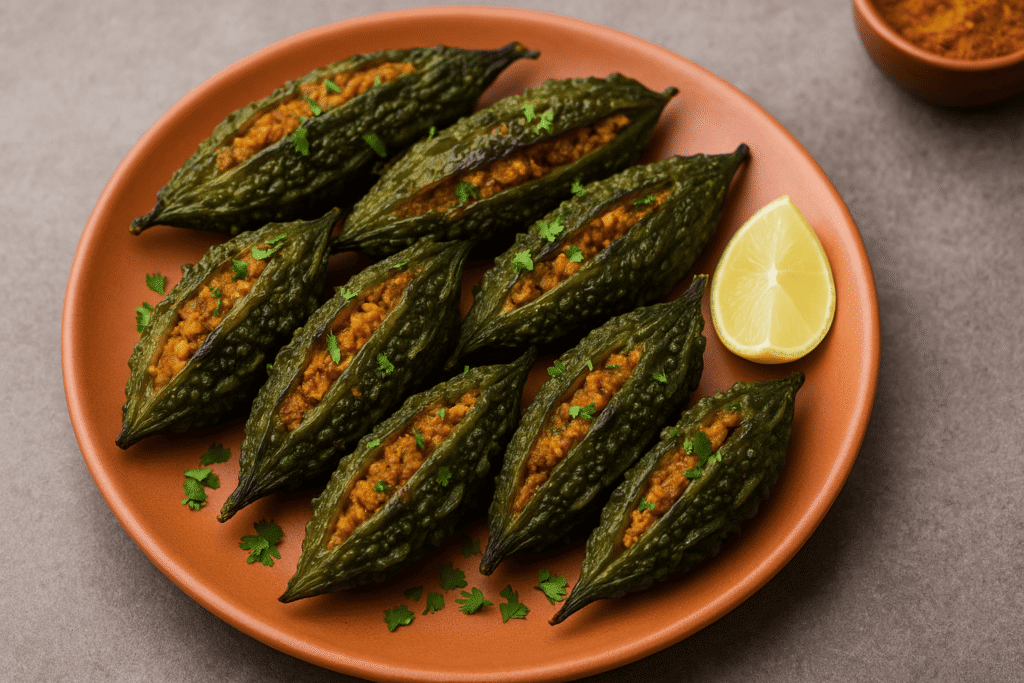 Chicken stuffed karela