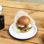 Beef Burger served on a white plate