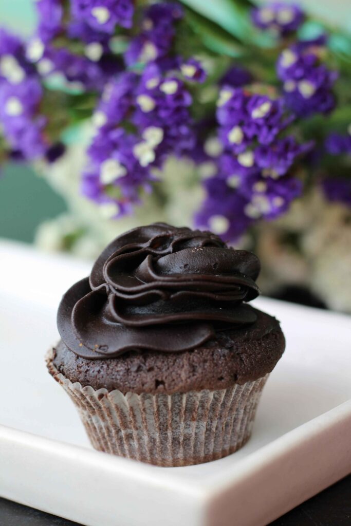Chocolate Icing on a Chocolate Cup cake