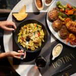 Maggie Pasta served in a black bowl