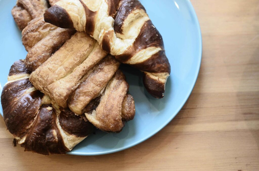 Chocolate Croissant served on a plate