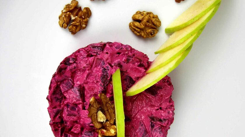 Beetroot Salad served on a white plate