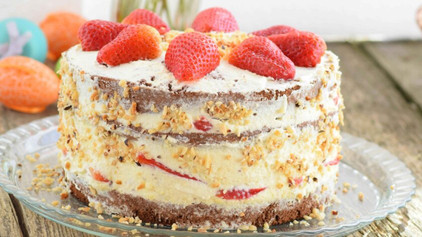 Butterscotch cake served on a plate