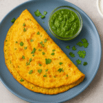 Moong Dal Chilla Seved with green chutney