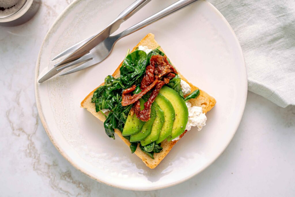 Avocado Toast served on white plate
